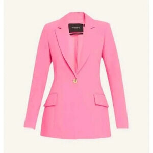 New $695 Retrofete Coat Women Hyper Pink Large Kristen Cutaway Bergdorf Goodman